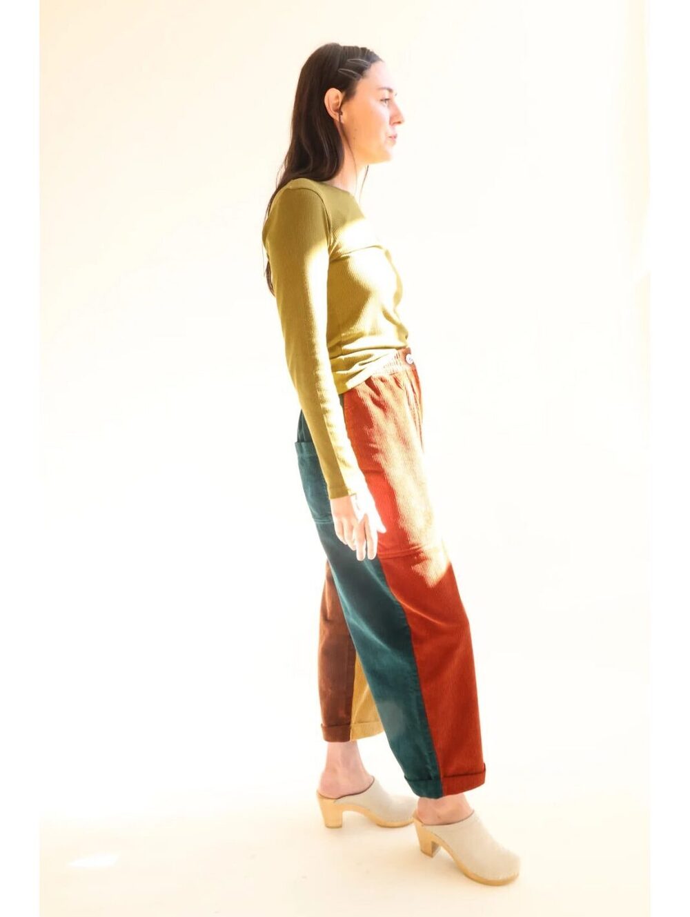 L.F. Markley NWT Beckett crop Patchwork Trouser Pant